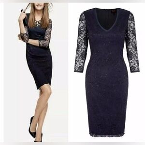 Banana Republic L’Wren Scott Dress 8 Midnight Blue NWT